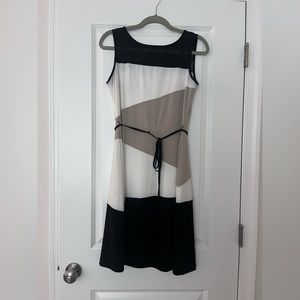 Neutral color block dress